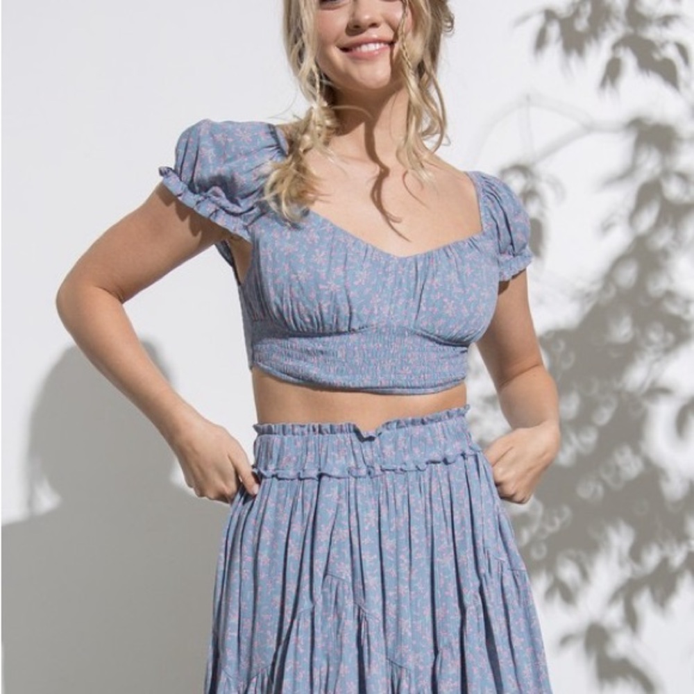 Papermoon Blue Floral Skirt Set